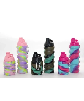 Katlanabilir Portatif Silikon Su Şişesi 500 Ml Alk3141