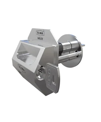 Kilitli Kapı Güvenlik Çelik Rozeti - Sağ