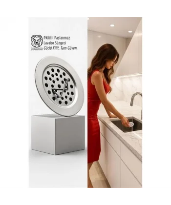 Kilitli Paslanmaz Lavabo Süzgeci - Akıllı Tahliye ve Tam Süzme Teknolojisi (5.5 cm)