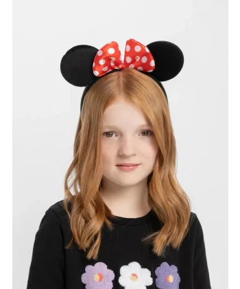 Kırmızı Fiyonklu Minnie Mouse Taç Fare Tacı Kafa Bandı