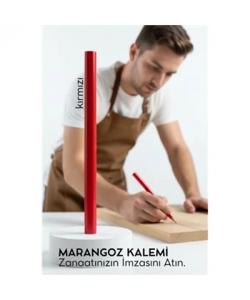 KIRMIZI Marangoz Kalemi - Ahşap İşleme Kalemi - Ahşap İşleme İşaretleme Araçları