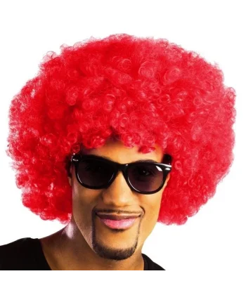 Kırmızı Renk Kıvırcık Afro Bonus Peruk