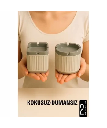 Kokusuz Dumansız Küllük - 2 li Küllük Seti Kafe Küllüğü Restoran Küllüğü Masaüstü Küllük