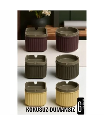Kokusuz Dumansız Küllük - 6 li Küllük Seti Kafe Küllüğü Restoran Küllüğü Masaüstü Küllük
