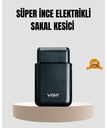 Kompakt Şarjlı Tıraş Makinesi Çift Yönlü Bıçaklı 45 Dakika Kullanım Süreli