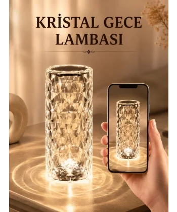 Kristal Dokunmatik Ve Kumandalı Masa Ve Gece lambasI