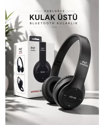 Kulak Üstü TF Kart ve AUX Destekli Ergonomik Bluetooth Kulaklık
