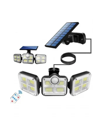 Kumandalı Solar Güneş Enerjili 122 Ledli Hareket Sensörlü Bahçe Aydınlatma Sokak Lambası