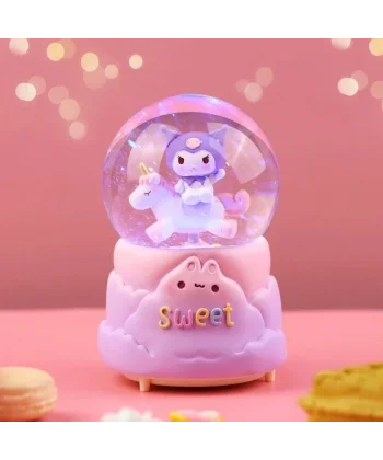 Kuromi İçi Dönmeli Püskürtmeli Işıklı Müzikli Kar Küresi Büyük Boy Alk3038