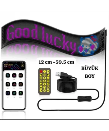 Led Ekran Matrix Panel Cama Yapışan En Büyük Boy 16x96 Led Sayısı Araba Yazısı 12cm-59.5cm