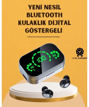 LED Ekranlı Kablosuz Kulaklık – Gürültü Önleyici Mikrofon ve Dokunmatik Özellikli