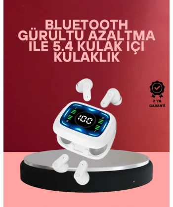 LED Ekranlı Şarj Kutulu Kablosuz Kulaklık Net Arama Özellikli