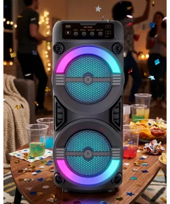 LED Işıklı Kablosuz Bluetooth Hoparlör USB TF Kart Destekli