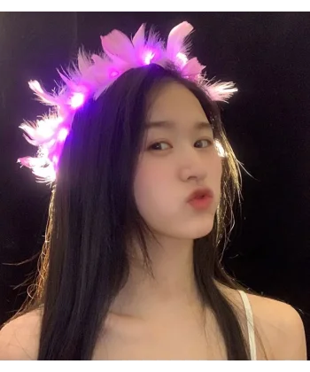 Led Işıklı Rengarenk Yanan 3 Fonksiyonlu Otrişli Parti Tacı Pembe Renk 12x12 Cm