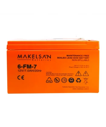 MAKELSAN 12V 7Ah Bakımsız Kuru Akü. UPS için Uygundur.(1923)