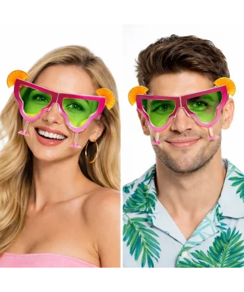 Margarita Bardak Şeklinde Parti Gözlüğü Pembe 16x8 Cm