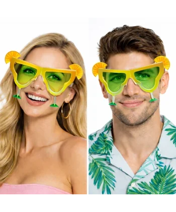 Margarita Bardak Şeklinde Parti Gözlüğü Sarı 16x8 Cm