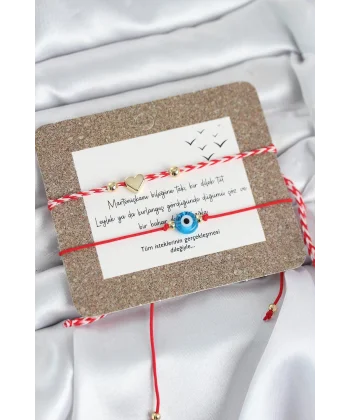 Marteniçka Bileklik 2li Nazar ve Kalp Model