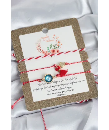 Marteniçka Bileklik 3lü Püsküllü ve Nazarlı Model