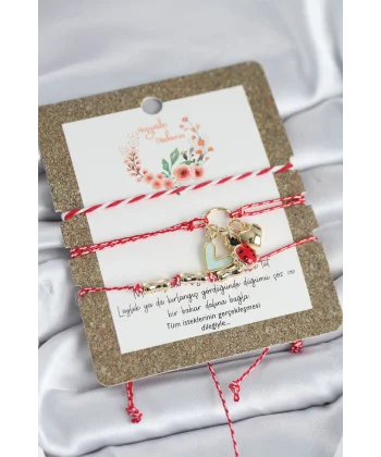 Marteniçka Bileklik 3lü Uğur Böcekli Model