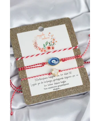 Marteniçka Bileklik 3lü Yonca ve Nazarlı Model