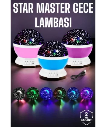 Mavi ve Mor Işıklı Projeksiyon Lambası