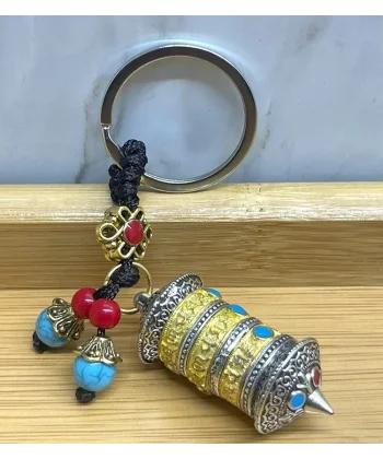 Metal Tibet Dua Çarkı Anahtarlık Alk4462