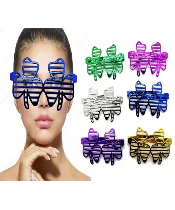 Metalize Ekstra Parlak Yaprak Panjur Parti Gözlüğü 6 Renk 6 Adet