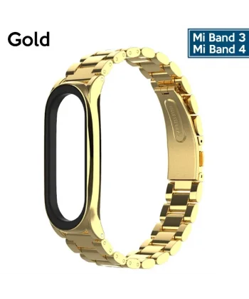 Mijobs Xiaomi Mi Band 4 Akıllı Saat 3 Bakla Çelik Kayış Kordon-(5775)