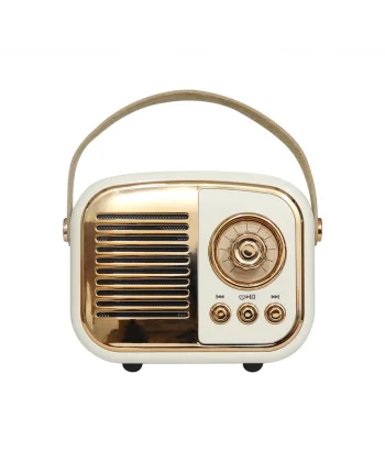 MIKADO MD-24BT Echoes Beyaz 3W Taşınabilir USB/TF Kart/Bluetooth 800mAh Klasik Retro Müzik Kutusu(1923)