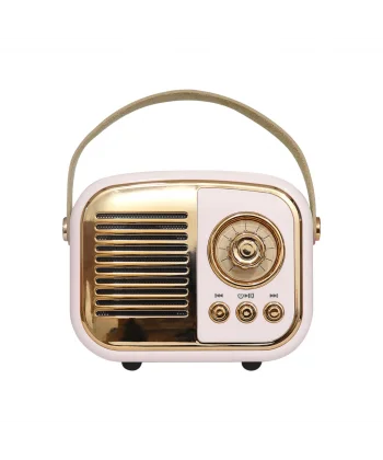 MIKADO MD-24BT Echoes Pembe 3W Taşınabilir USB/TF Kart/Bluetooth 800mAh Klasik Retro Müzik Kutusu(1923)