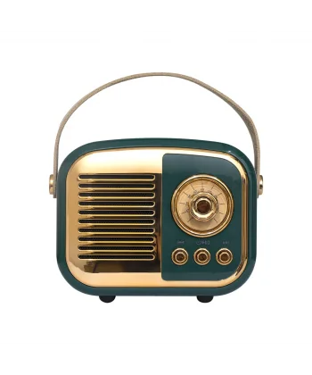 MIKADO MD-24BT Echoes Yeşil 3W Taşınabilir USB/TF Kart/Bluetooth 800mAh Klasik Retro Müzik Kutusu(1923)