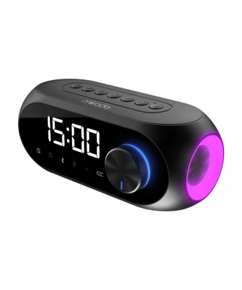 MIKADO MD-W7 Siyah 5W FM Radyo USB AUX Bluetooth Kablosuz Taşınabilir 1200mAh Batarya Alarmlı Saat Derece ve Speaker(1923)