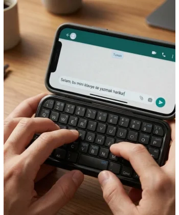 Mini Kablosuz Bluetooth Klavye USB Şarjlı Taşınabilir Klavye
