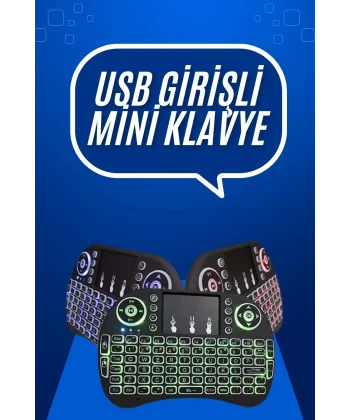 Mini Klavye Gaming Pc Playstation Ledli Mouse Rgb Mouse Bluetooth Usb