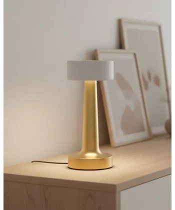 Modern Altın Gövdeli LED Masa Lambası 3 Işık Modlu