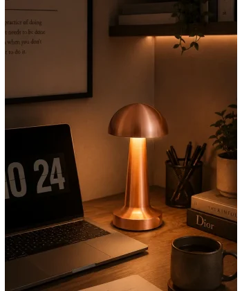 Modern Bronz Mantar Masa Lambası LED Dokunmatik Dekoratif Aydınlatma