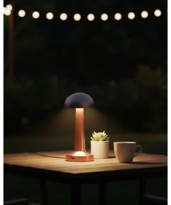 Modern Bronz Masa Lambası 3 Renk LED Dokunmatik Şarjlı Model