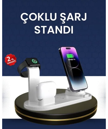 Modern Tasarımlı Çok Fonksiyonlu Kablosuz Şarj Standı