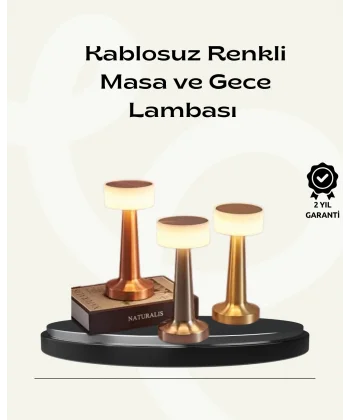 Modern USBli Kablosuz Masa Lambası – Minimalist Tasarım 3 Farklı Parlaklık