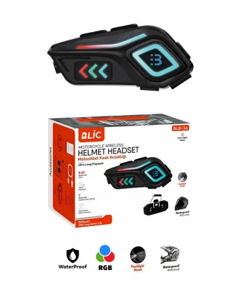 Motor Kask Kulaklık Rgb Modlu Motosiklet Kulaklık Su Geçirmez 5.4 Bluetooth Intercom Blb_36