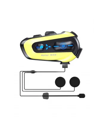 N3x Rgb Işıklı Intercom 3 Kişi Bağlantılı 1000mah Motosiklet Bluetooth Kulaklık Seti