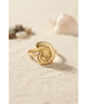 Nautilus Tasarım Gold Renk Kadın Yüzük