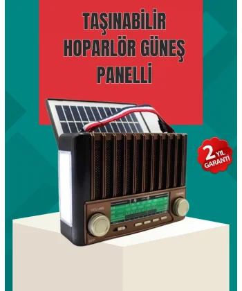 Nostaljik Tasarımlı Solar Şarjlı Radyo AM FM SW ve Bluetooth
