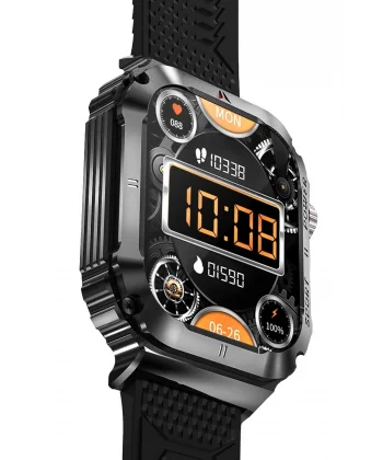 OD3 2.1 inç IPS Ekran IP68 Su Geçirmez Konuşma ve NFC Özellikli Akıllı Saat - Siyah-(5796)