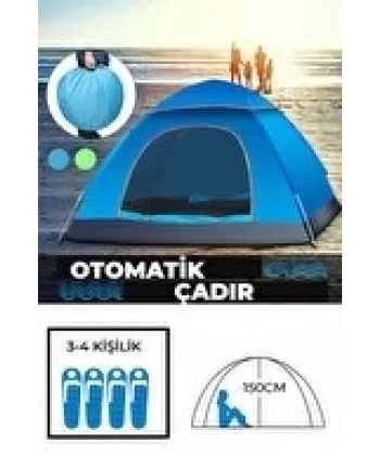 Otomatik Havada Açılan Su Geçirmez Çadır 4 Kişilik