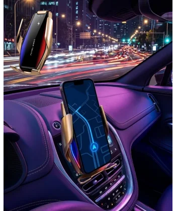 Otomatik Sensörlü Araç Telefon Tutucu Kablosuz Şarj Özellikli 360 Derece Döner