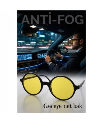 Parlama Önleyici Gece Sürüş Görüş Gözlüğü Sis Far Işık Önleyici Anti-Fog Gözlük