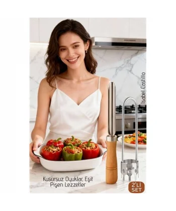 Paslanmaz Çelik 2’li Profesyonel Kabak ve Dolma Biber Oyacak Seti - Gurme Tasarım