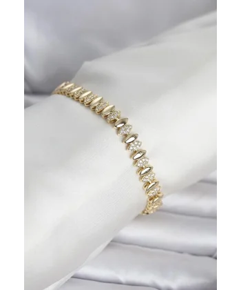 Pirinç Gold Renk Arpa Model Kadın Bileklik